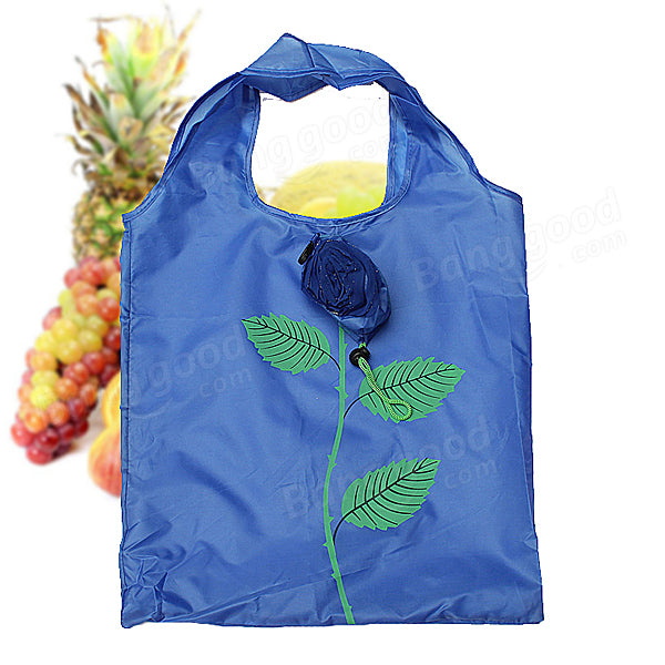 Rose Flowers Reusable Folding Shopping Bag Grocery Bags Tote