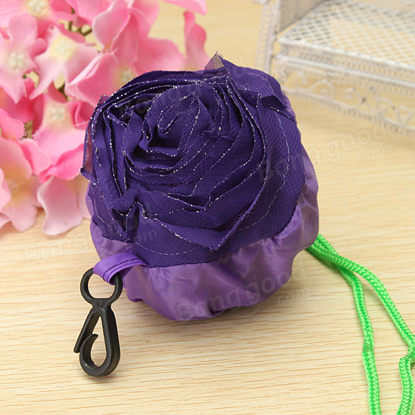 Rose Flowers Reusable Folding Shopping Bag Grocery Bags Tote