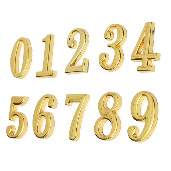 House Hotel Golden Doorplate Number 0-9 With Screws