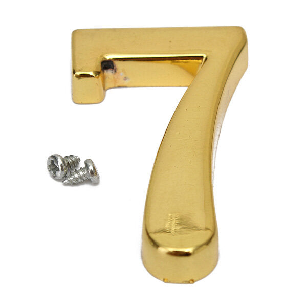 House Hotel Golden Doorplate Number 0-9 With Screws