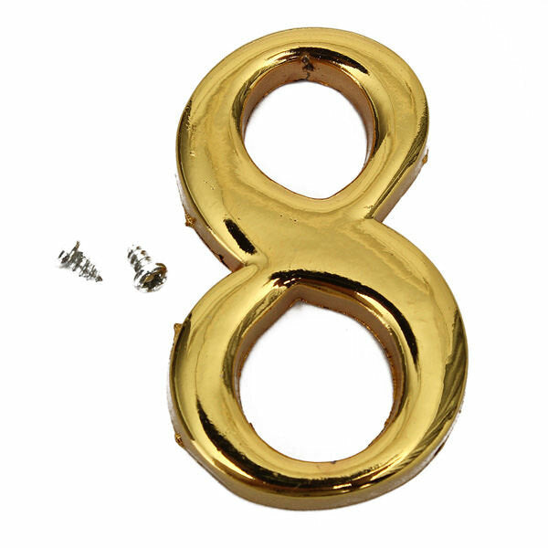 House Hotel Golden Doorplate Number 0-9 With Screws