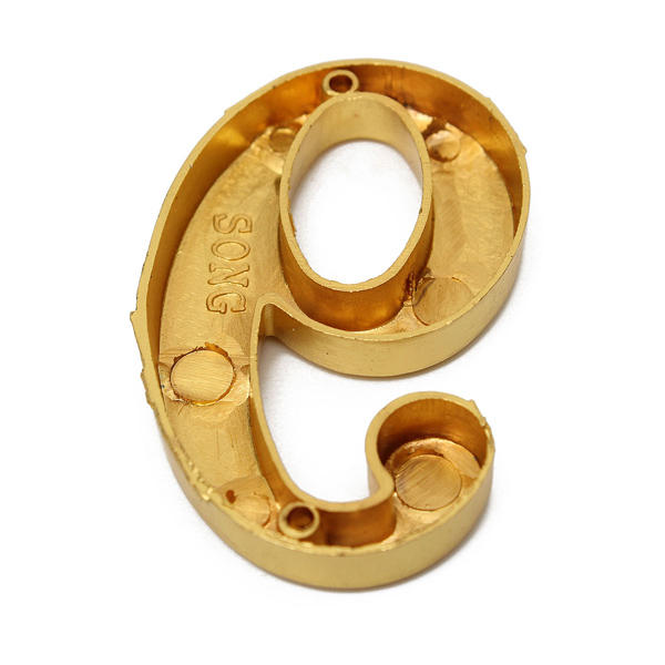 House Hotel Golden Doorplate Number 0-9 With Screws