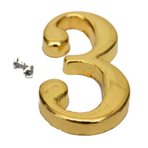 House Hotel Golden Doorplate Number 0-9 With Screws