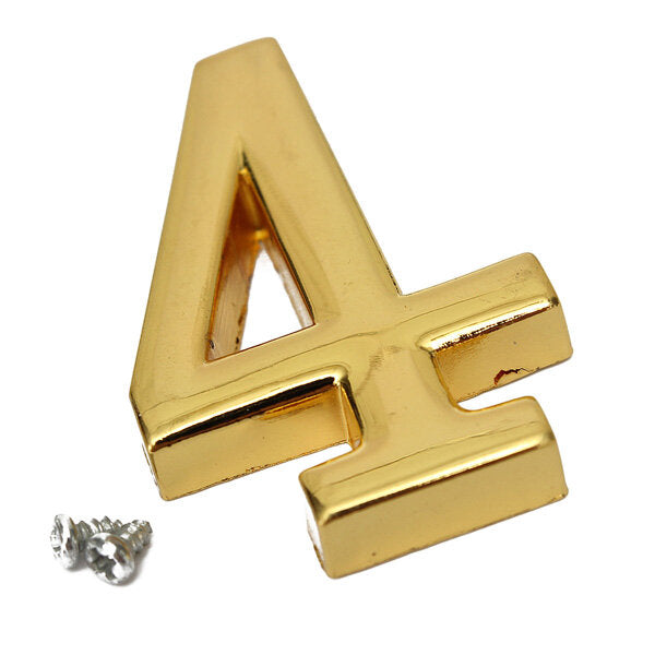 House Hotel Golden Doorplate Number 0-9 With Screws
