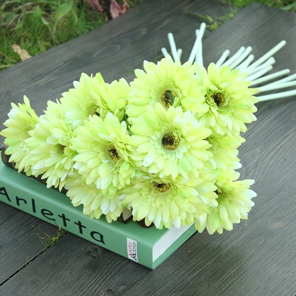 10Pcs Sunbeam Artificial Flower Mum Gerber Daisy Bridal Bouquet Silk Wedding Party Flowers