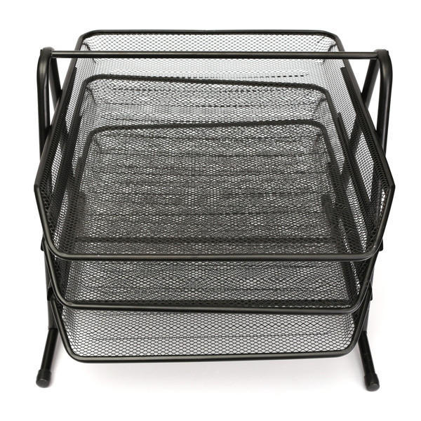 3 Tier Office Barbed Wire File Tray Mesh Desk Tray Organizer Shelf Letter Storage