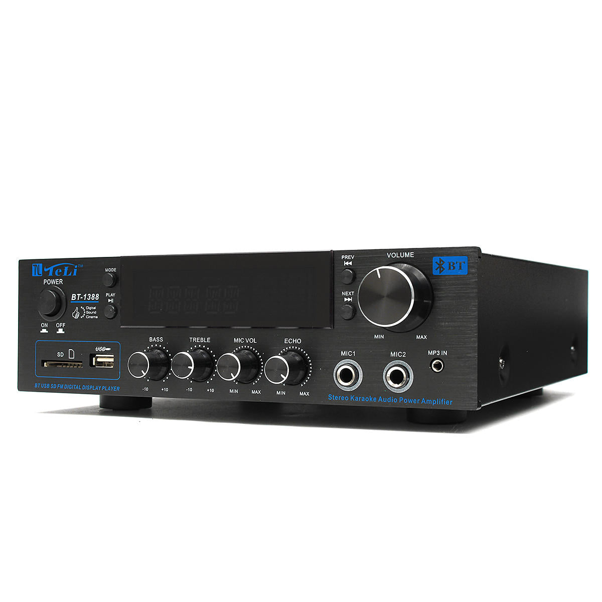 TELI BT-1388 HiFi bluetooth Power Amplifier Stereo Audio Karaoke FM Receiver USB SD