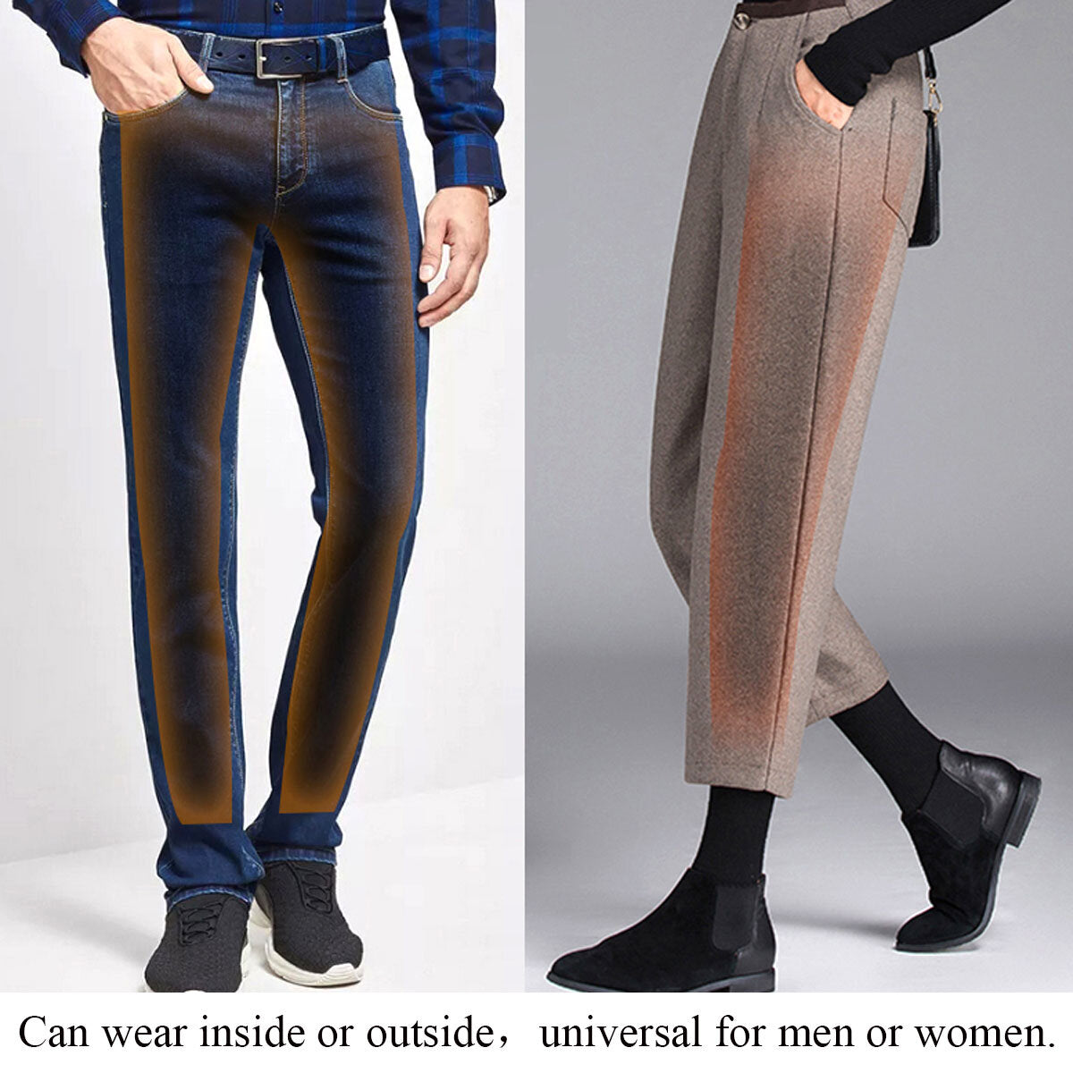 Men Women USB Electric Heated Pants Trousers Warmer Winter Heating Elastic Base