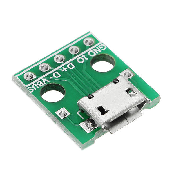 20pcs Micro USB To Dip Female Socket B Type Microphone 5P Patch To Dip With Soldering Adapter Board