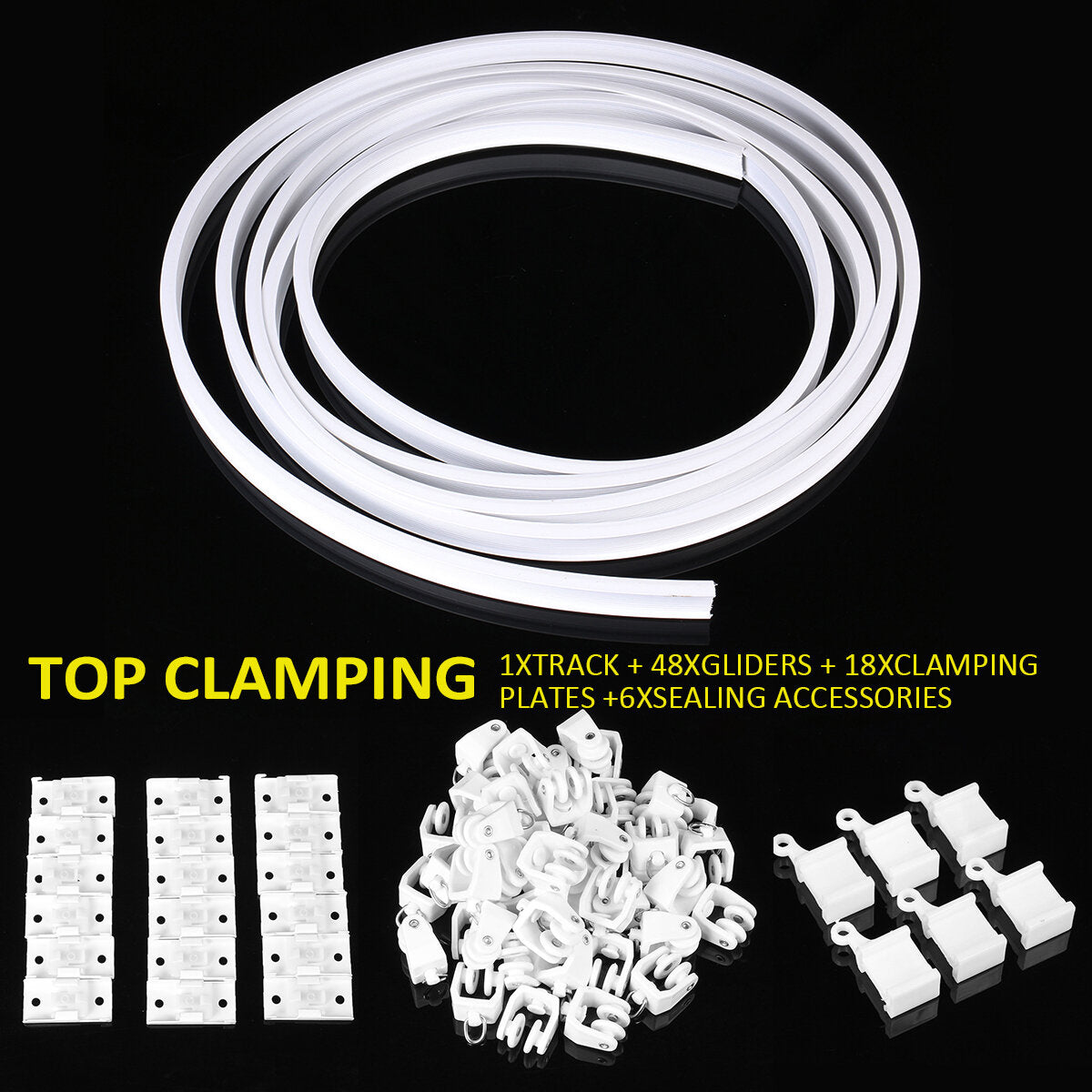 6M Flexible Ceiling Curtain Track Bendable Window Rod Rail Straight Curve Shower