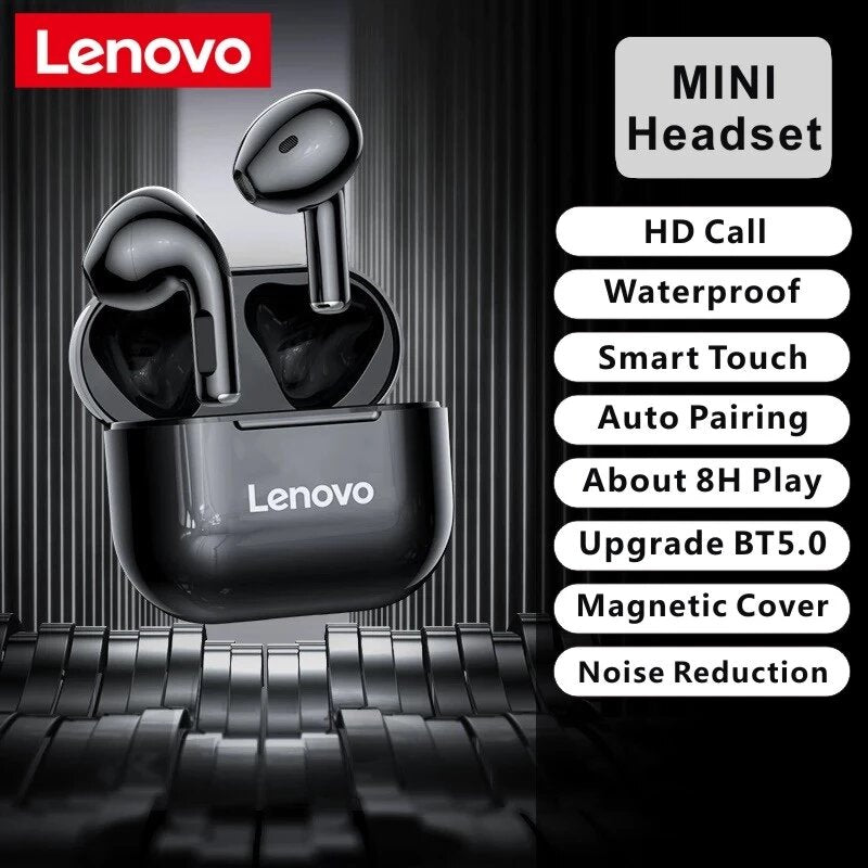 Lenovo LP40 TWS bluetooth 5.0 Earphone Wireless Earbuds HiFi Stereo Bass Dual Diaphragm Type-C IP54 Waterproof Sport Headphone with Mic