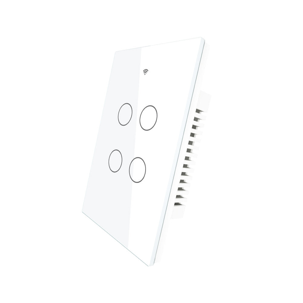 MoesHouse US 4 Gang Smart Glass Panel Switch Smart Life/Tuya App Multi-Control Association Voice Control with Alexa Google Home