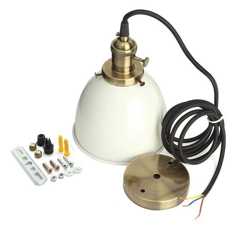 Elfeland Cafe Style Retro Ceiling Light Pendant Metal Shade-Modern Rustic Industrial Vintage Look-E27 Socket Height-adjustable Lampshade-for Loft Bar Cafe Light Ceiling Lamp Shade