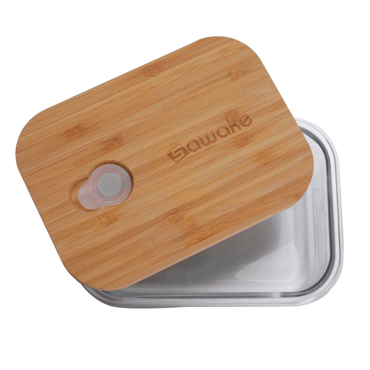 SAWAKE Food Glass Storage Set With Airtight Bamboo Lids Elastic Band Food Lunch Containers