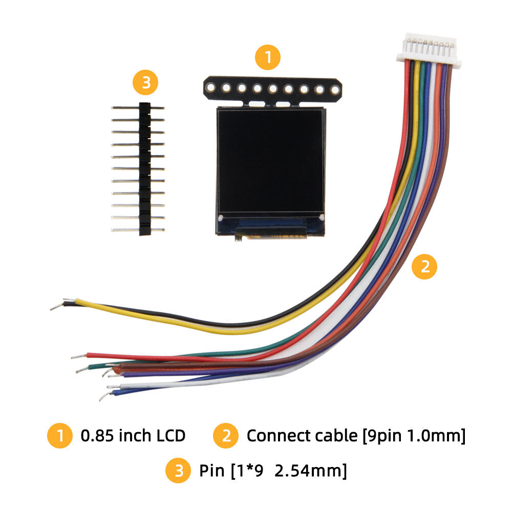 LILYGO T-0.85 Inch LCD Module GC9107 Full Color Display IPS 128*128 Screen Development Board PH1.0mm Cable Holder For Arduino