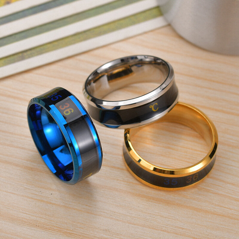 Smart Temperature Ring Steel Couple Temperature Ring Jewelry