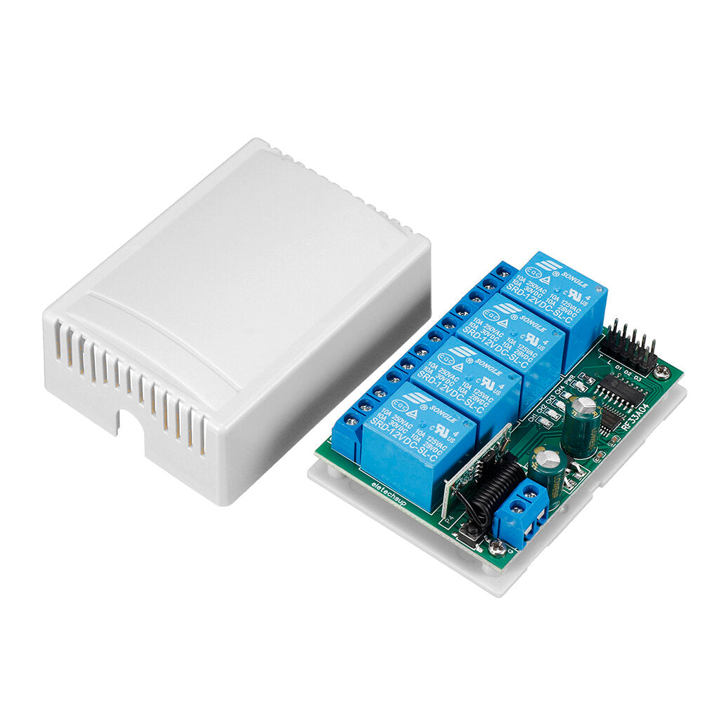 RF33A04 433M 4CH Security Remote Keyless Controller Rolling Code HCS301 Remote Key Transmitter DC 12V