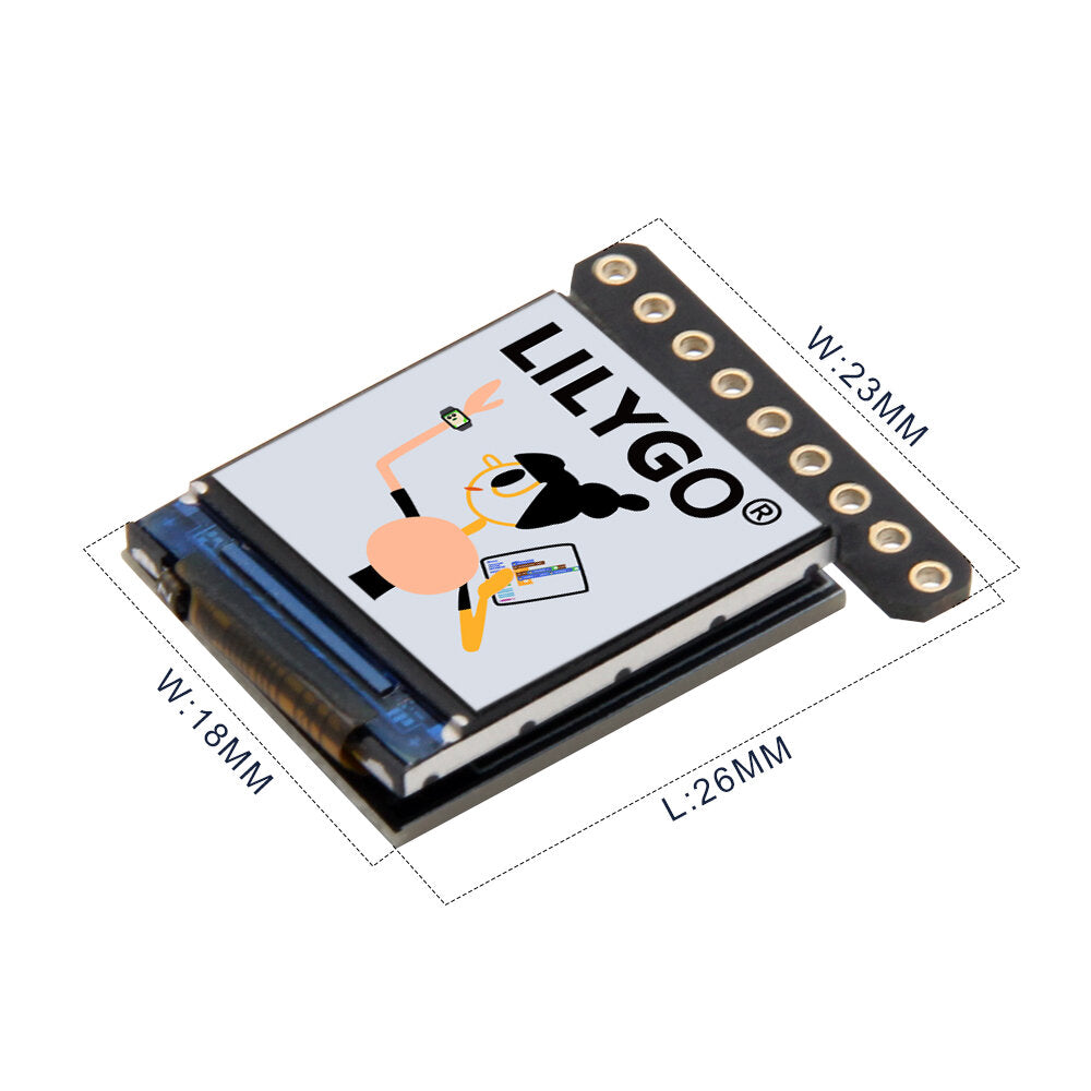LILYGO T-0.85 Inch LCD Module GC9107 Full Color Display IPS 128*128 Screen Development Board PH1.0mm Cable Holder For Arduino