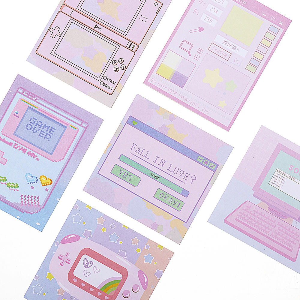6 Pcs/pack Colorful Sticky Notes Cartoon Love Game Pad Sticky Memo Notes Gift Stationery Office Sticker School Supplies