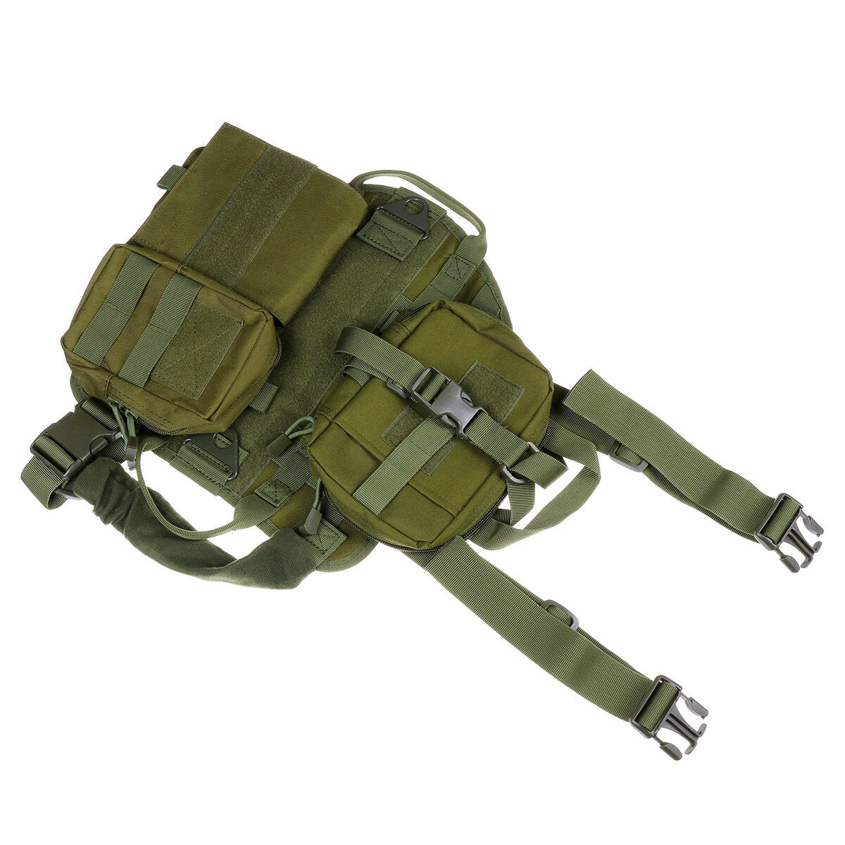 S 1000D Nylon Waterproof Dog Tactical Vest Military Training Clothes Pet Trainer with 3 Bags-L