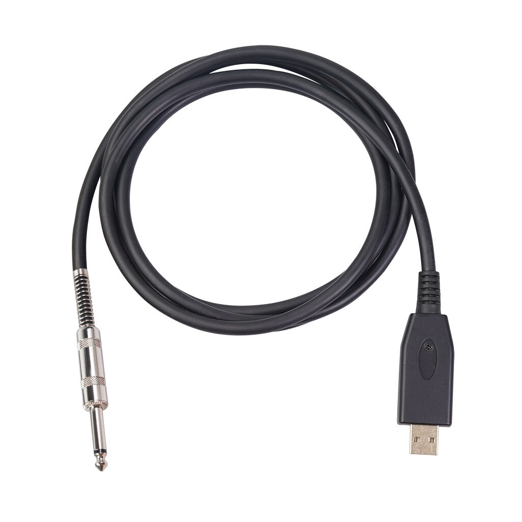 REXLIS US48S USB To 6.35mm Electric Guitar Bass Cable Single Track PC Instrument Cable Audio Adapter Converter USB Guitar Cable 2/3m