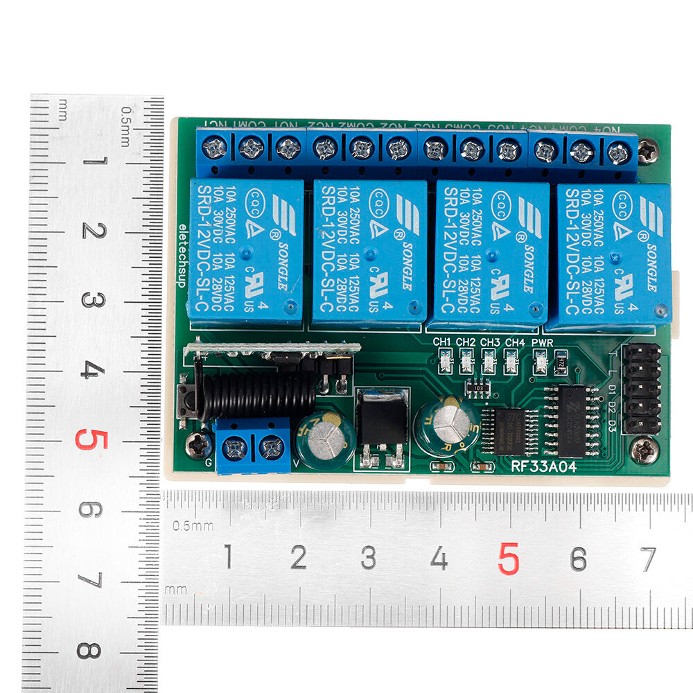 RF33A04 433M 4CH Security Remote Keyless Controller Rolling Code HCS301 Remote Key Transmitter DC 12V
