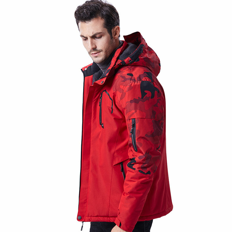 3Modes USB Electric Heated Coats Outdoor Waterproof Men Hooded Heating Jacket Thermal Winter Warm Clothes