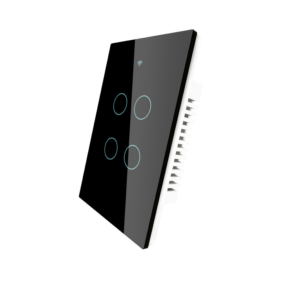 MoesHouse US 4 Gang Smart Glass Panel Switch Smart Life/Tuya App Multi-Control Association Voice Control with Alexa Google Home