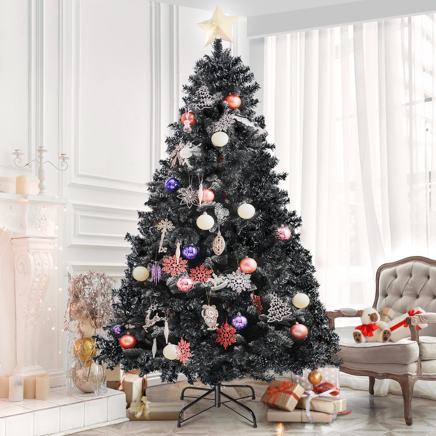 KINGSO 7.5FT Christmas Tree Christmas Party Home Decoration