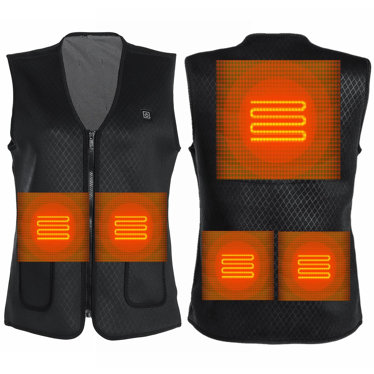 Electric 5V USB Heated Warm Cotton Vest Men Women 3S Warm Infrared Heating Coat Jacket