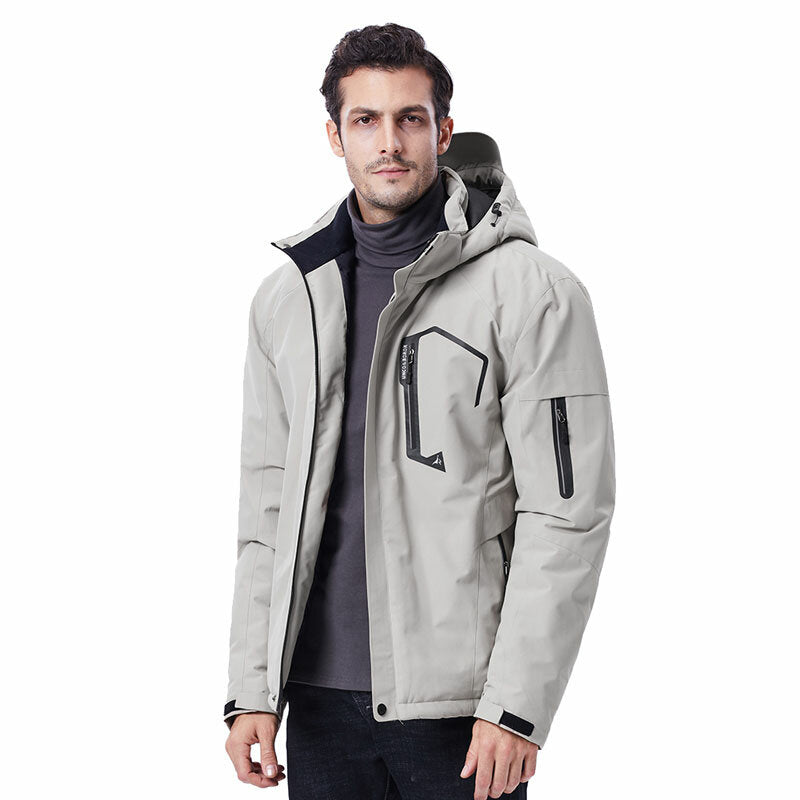 3Modes USB Electric Heated Coats Outdoor Waterproof Men Hooded Heating Jacket Thermal Winter Warm Clothes