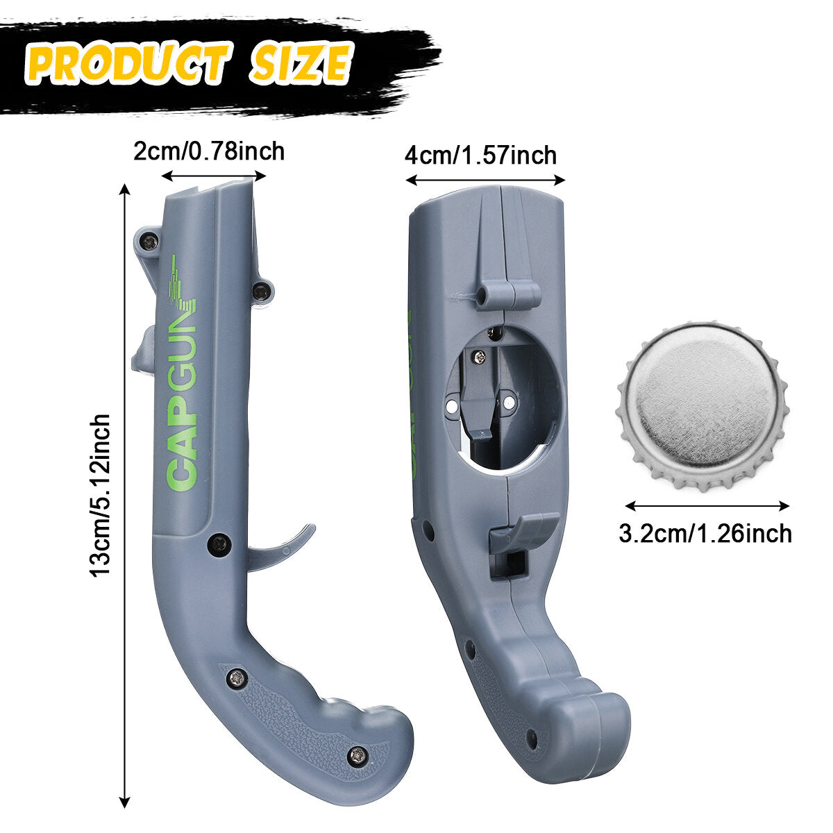 SAFETYON 3 Piece Cap, Bottle Opener, Launcher Tool, for Party Drinking Game Gift - Shoots Over 5 Meters