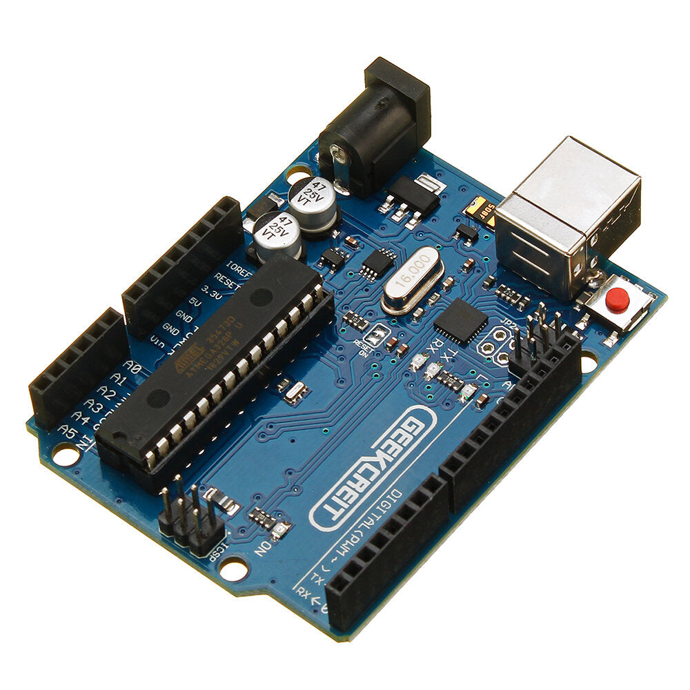 2pcs UNO R3 ATmega16U2 AVR USB Development Main Board Geekcreit for Arduino - products that work with official for Arduino boards