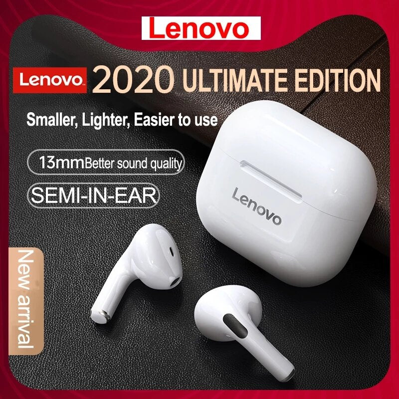 Lenovo LP40 TWS bluetooth 5.0 Earphone Wireless Earbuds HiFi Stereo Bass Dual Diaphragm Type-C IP54 Waterproof Sport Headphone with Mic