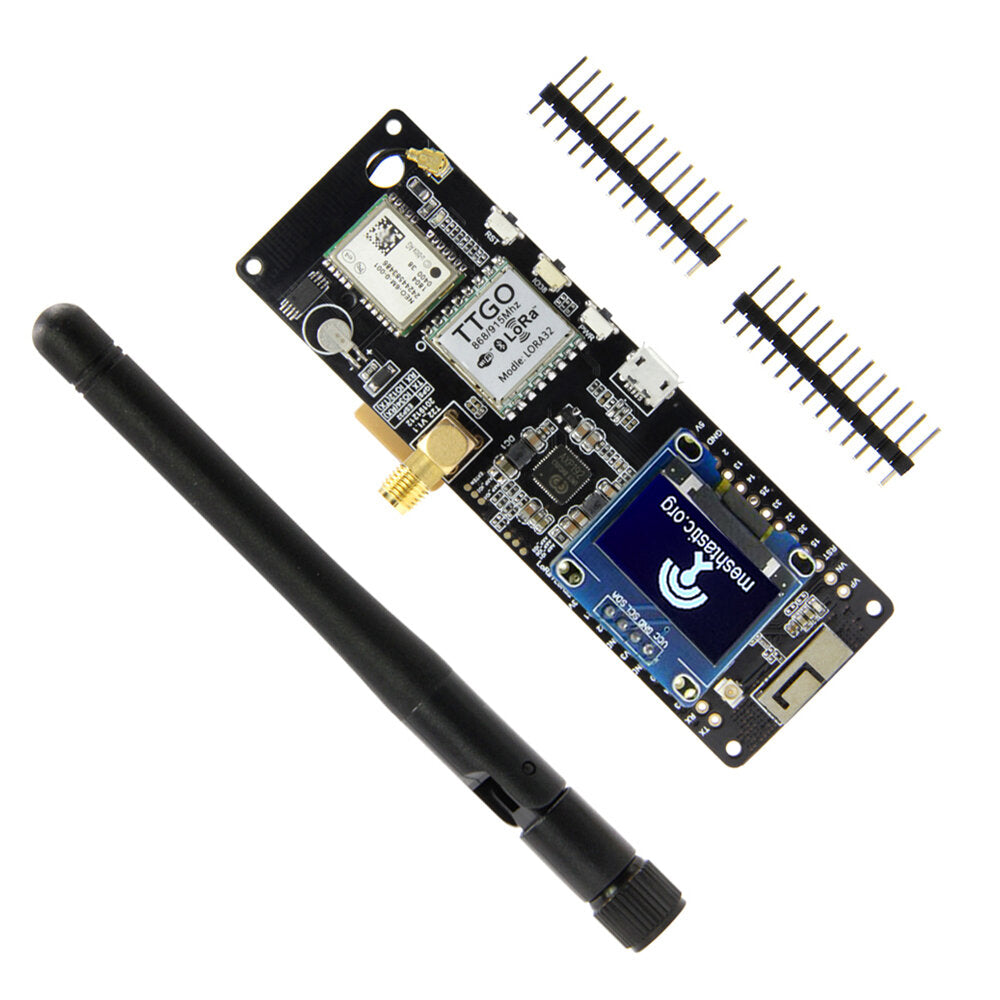 LILYGO TTGO Meshtastic T-Beam V1.1 ESP32 433/915/923Mhz WiFi Bluetooth ESP32 GPS NEO-6M SMA 18650 Battery Holder With OLED