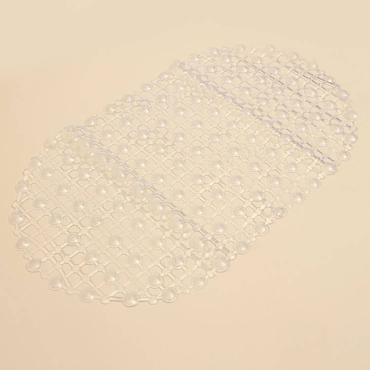 45x37cm PVC Anti Slip Floor Mat Bathroom Transparent Carpet With Strong Suction Cup
