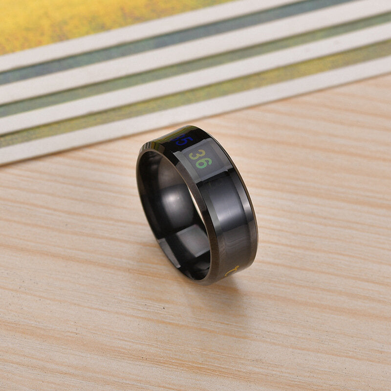 Smart Temperature Ring Steel Couple Temperature Ring Jewelry