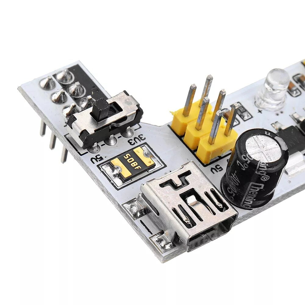 5Pcs MB102 2 Channel 3.3V 5V Breadboard Power Supply Module White Breadboard Dedicated Power Module MB-102 Solderless Bread Board