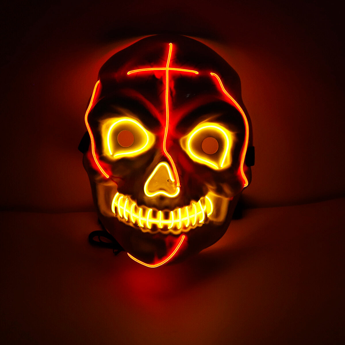 4-Modes Scary Mask Cosplay Led Costume Mask EL Wire Light Up for The Purge Movie