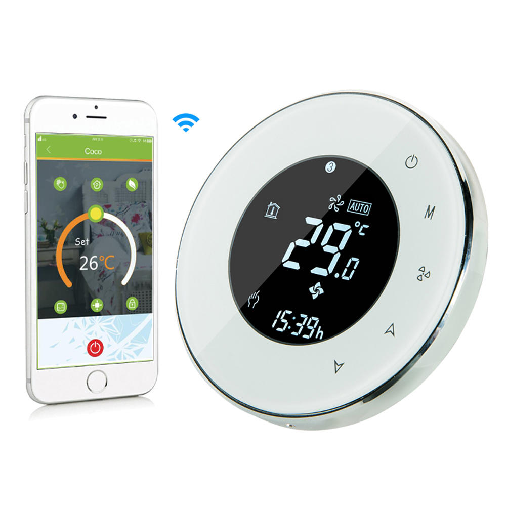 MoesHouse BHT-6000-GCLW Water/Gas Boiler Thermostat Backlight WIFI 3A Weekly Programmable LCD Touch Screen Works With Alexa Google Home