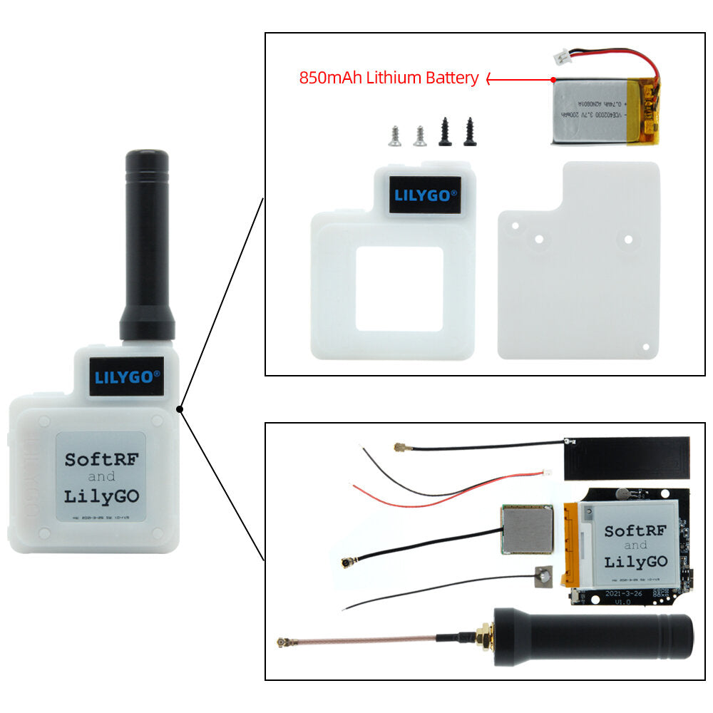 LILYGO TTGO T-Echo SoftRF BME280 TEMP Pressure Sensor NRF52840 SX1262 868MHz Module LORA 1.54 E-Paper BLE