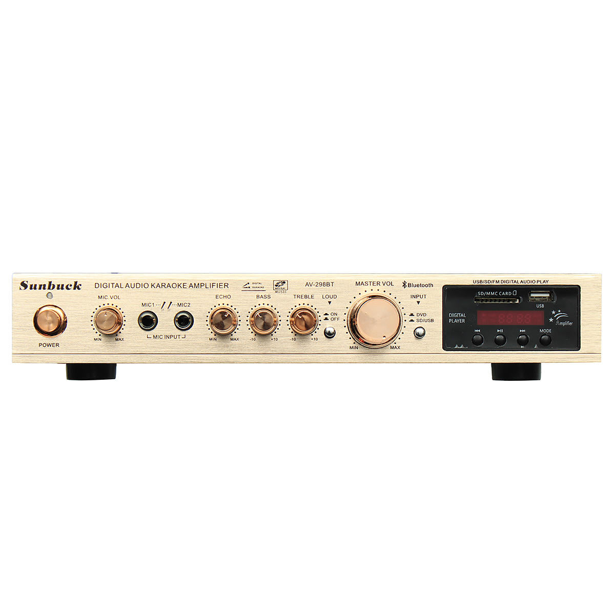 Sunbuck AV-298BT bluetooth 5 Channel FM 1200W 220V Amplifier with Remote Control Support SD MMC USB