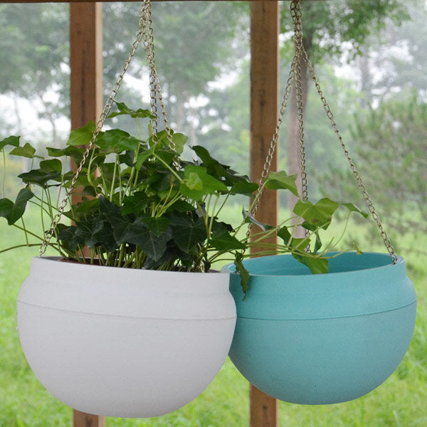 Plastic Hanging Planter Pot Home Yard Hanging Flowers Baskets With Chain