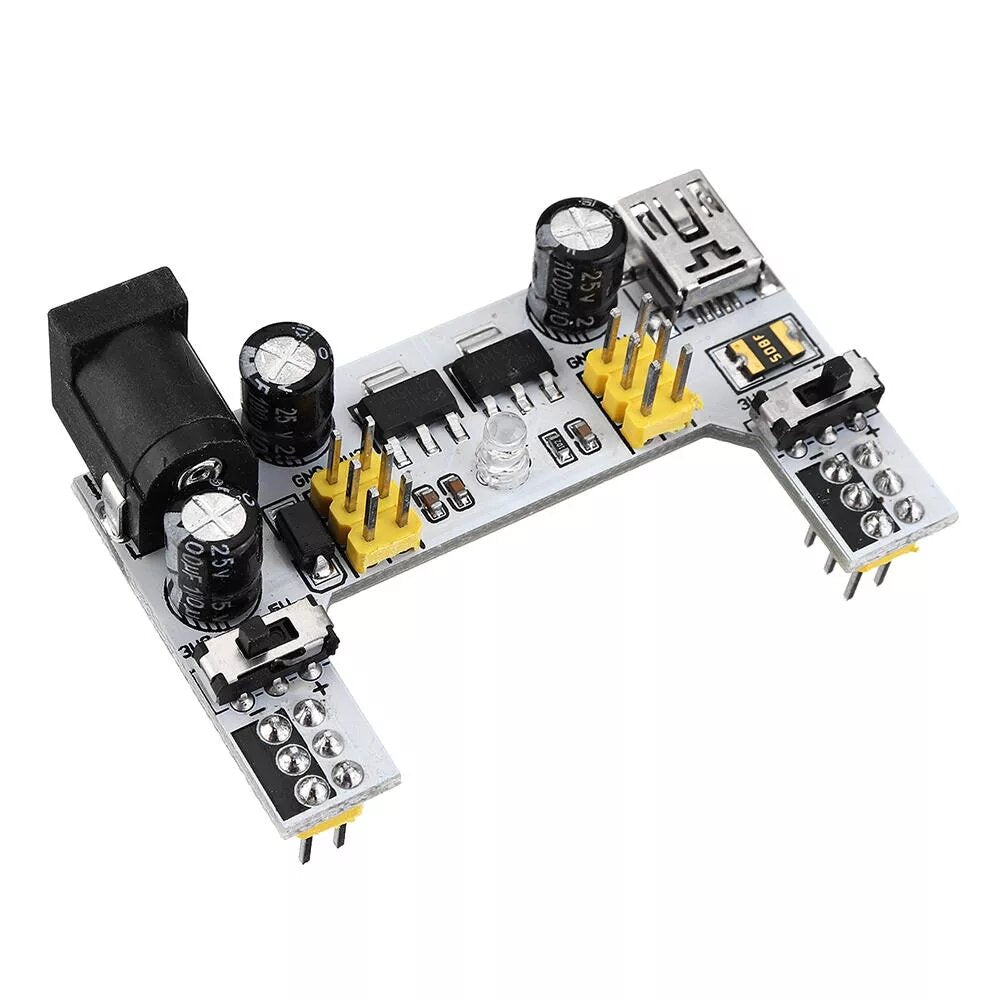 5Pcs MB102 2 Channel 3.3V 5V Breadboard Power Supply Module White Breadboard Dedicated Power Module MB-102 Solderless Bread Board