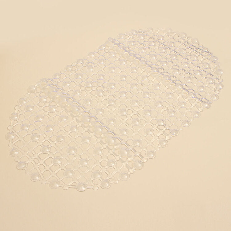 45x37cm PVC Anti Slip Floor Mat Bathroom Transparent Carpet With Strong Suction Cup