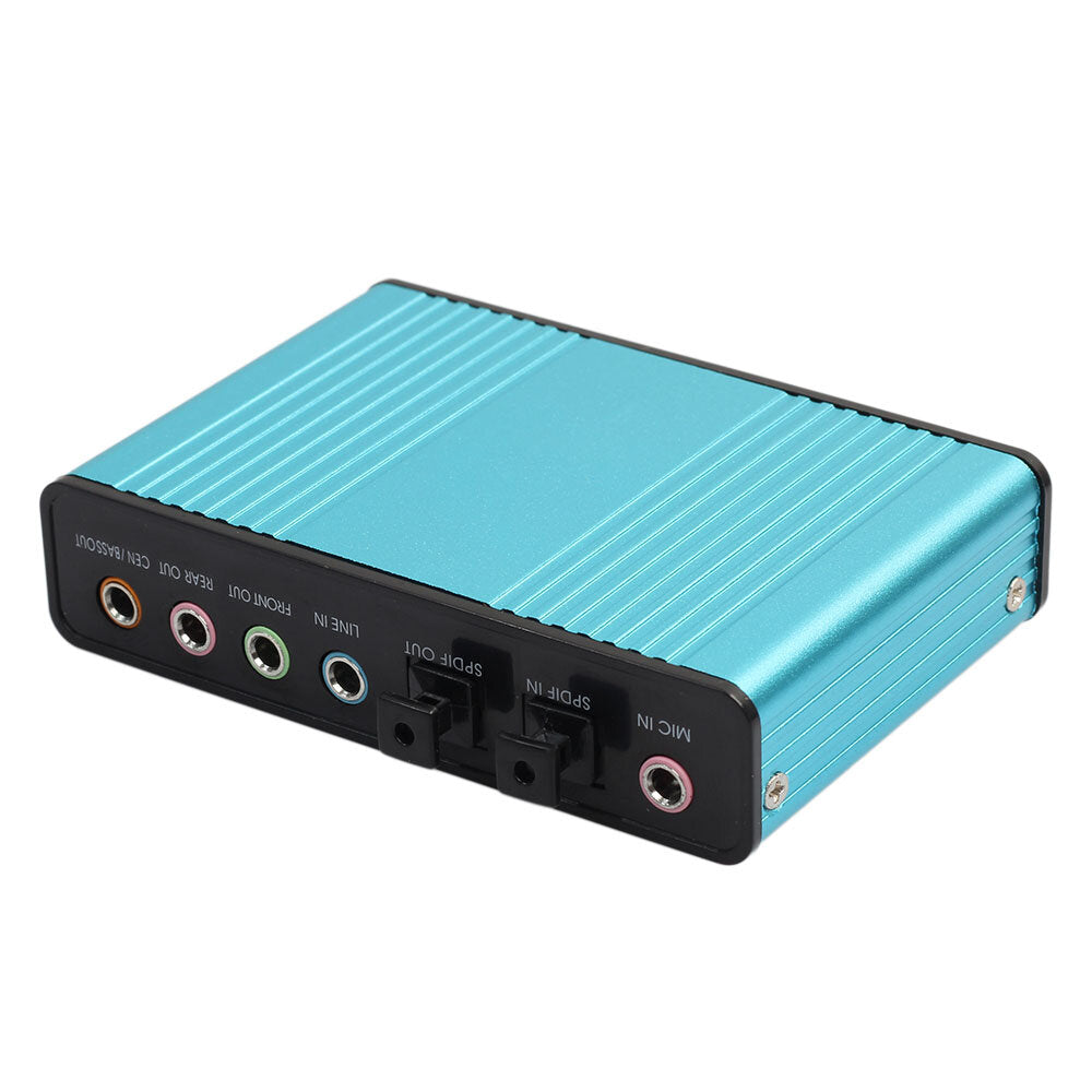 REXLIS Sound Card USB External S/PDIF Optical Sound Card Stereo 5.1 Channel Audio Line In Audio Adapter for Netbook Laptop PC