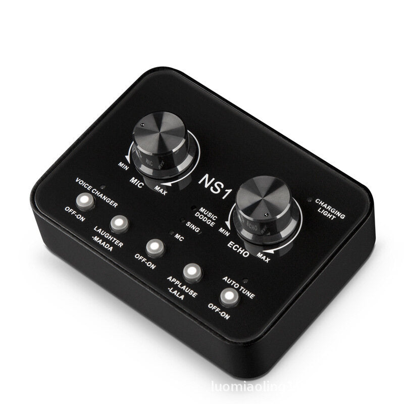 Bakeey NS1 Sound Card 1000mAh Streamer Live Broadcast Recording Capacitive microphone Sound Card for Mobile Phones PC Computer