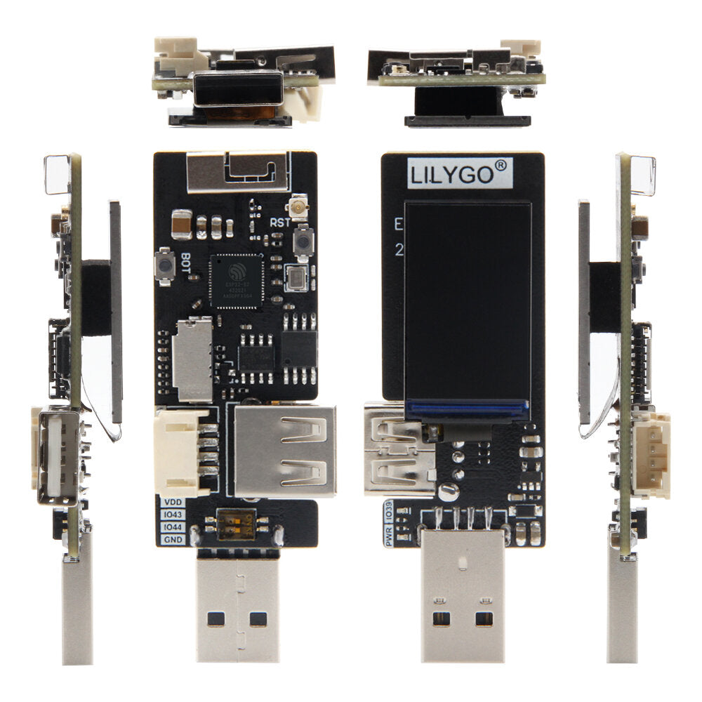 LILYGO T-Dongle ESP32-S2 Development Board Wireless WIFI Module OTG Male Female Interface 1.14 inch LCD Display Support TF Card
