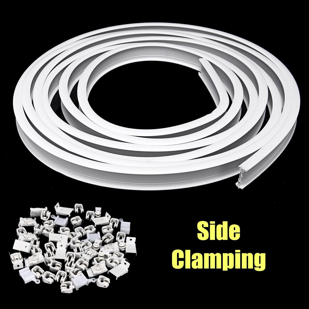 5M Curtains Track Rail Flexible Ceiling Mounted For Straight Slide Window Balcony