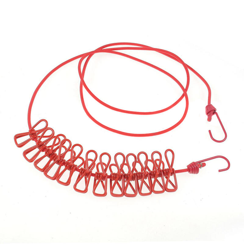 IPRee Outdooors PorTable Clothes Line Stretch Windproof Camping Rope With 12 Clips